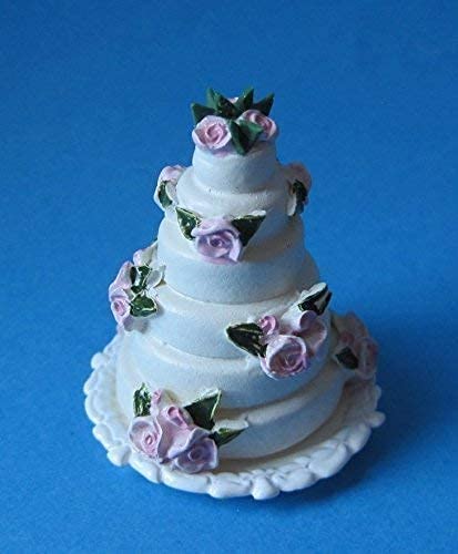 The Dolls House Emporium Dekorativer Hochzeitskuchen mit rosa Rosen The Dolls House Emporium Dekorativer Hochzeitskuchen mit rosa Rosen von The Dolls House Emporium