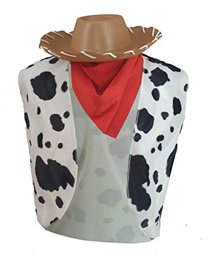 Erwachsene Woody Cow Print Weste Bandana/Halstuch Schaumstoff Cowboyhut Verkleidung [XXL] von Dragons Den Fancy Dress Limited