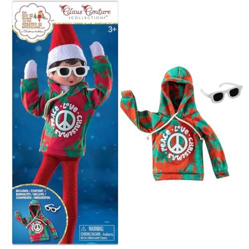 The Elf on The Shelf Claus Couture® Love & Peace Set | Hoodie & Sonnenbrille | Scout Elf Nicht enthalten von The Elf on the Shelf