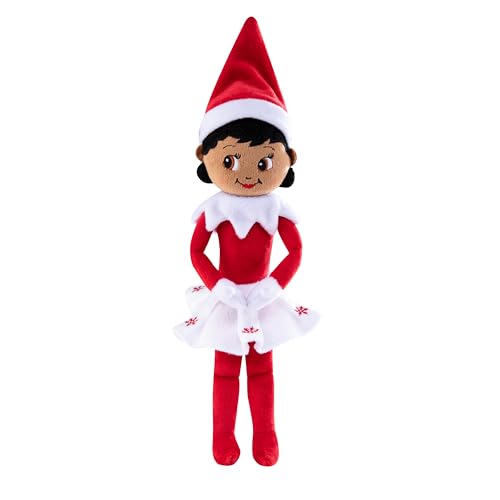 Plushee Pals® | Snuggler | Mädchen | Braune Augen | Elf on The Shelf Scout Elf Plüsch für Kinder und Erwachsene | Weiche Figur Puppe von The Elf on the Shelf