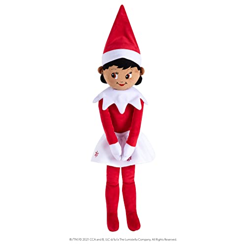 The Elf on The Shelf® Plushee Pals® Huggable | 70 cm großer Plüschelf | Mädchen mit Braunen Augen | Scout Elf Kuschelpuppe von The Elf on the Shelf