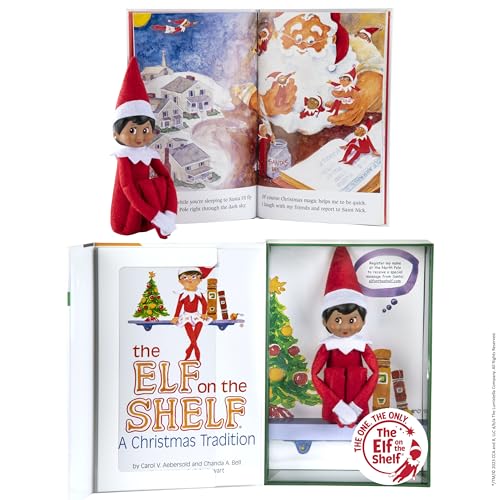 The Elf on the Shelf® Eine Weihnachtstradition | Englisch | Mädchen| Braune Augen | inkl. zauberhaft illustriertem Buch, Erinnerungsbox & offizieller Adoptionsurkunde von The Elf on the Shelf
