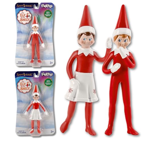 The Elf on the Shelf Bundle – Junge & Mädchen FlexFigs, Bend-Ems, 15 cm biegbare, bewegliche Actionfiguren, Elfe auf dem Regal, Zubehör – Pose It, Flex It für Urlaubsspaß The Elf on the Shelf Bundle – Junge & Mädchen FlexFigs, Bend-Ems, 15 cm biegbare, bewegliche Actionfiguren, Elfe auf dem Regal, Zubehör – Pose It, Flex It für Urlaubsspaß von The Elf on the Shelf