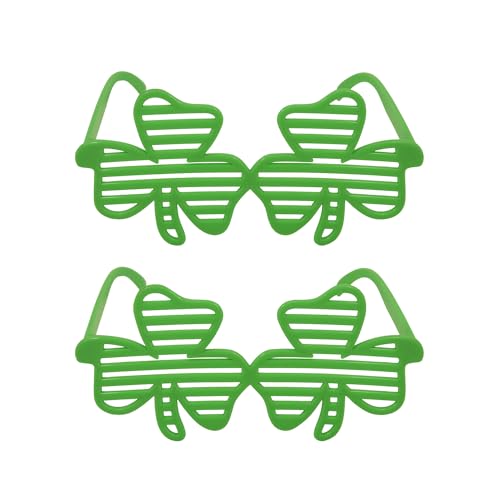 The Fancy Dress® Irische Day-Brille für Erwachsene, Herren, Damen, Kleeblatt, St. Patrick's Day, Party, Kostüm, Zubehör, 2 Stück von The Fancy Dress