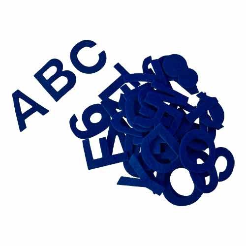 The Felt Store Buchstaben und Zahlen aus Filz, vollständiges Alphabet selbstklebend, blau, ca. 5 cm groß, Ideal zum Basteln, Geschenkidee Tischdeko zum Schulanfang/Einschulung von The Felt Store