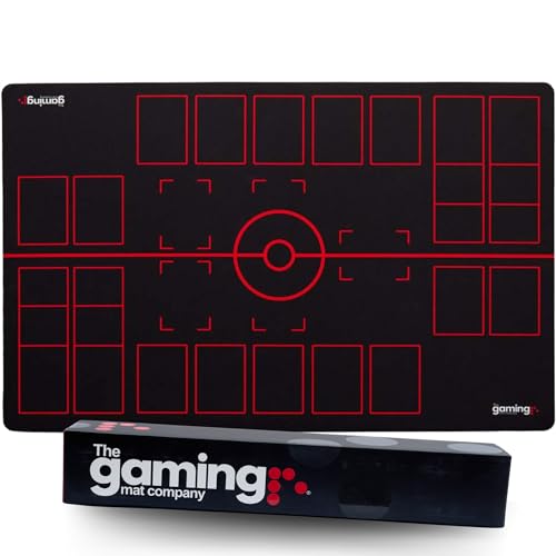 GMC Deluxe 2 Player Black & Red Gaming Mat Compatible for Pokemon Trading Card Game Stadium Board Playmat for Compatible Pokemon Trainers - Waterproof Card Gaming Mat von The Gaming Mat Company
