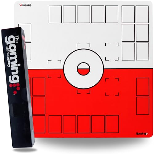 GMC Deluxe XL 2 Player Red & White Gaming Mat Compatible for Pokemon Trading Card Game Stadium Board Playmat for Compatible Pokemon Trainers - Waterproof Card Gaming Mat von The Gaming Mat Company