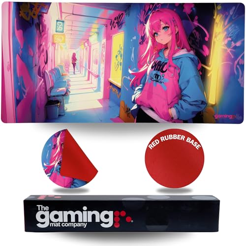 The Gaming Mat Company Einzelspieler MTG Spielmatte – 72×36 cm Neon Girl Design, kompatibel mit Magic: The Gathering, MTG Karten, TCG, großes Gaming-Mauspad. von The Gaming Mat Company