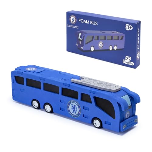 Chelsea FC Offiziell lizenziertes 3D-Schaumstoff-Bus-Puzzle – 37-teiliges Modell-Coach für Kinder, perfekt für Kinder ab 3 Jahren und Fußball-Fans von The Gift Scholars