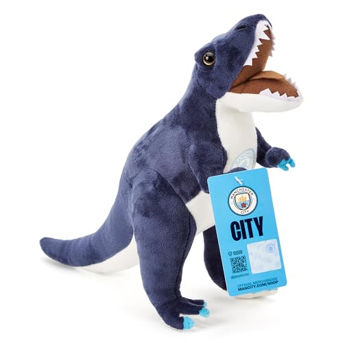 Man City FC Tyrannosaurus Rex (T-Rex) | 30 cm offiziell lizenzierter Dinosaurier-Plüsch, für Erwachsene & Kinder | Manchester The Citizens von The Gift Scholars