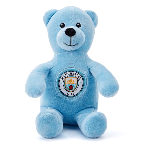 Manchester City FC Teddybär – 15 cm Offiziell lizenzierter Plüsch, perfektes Sammlerstück Stofftier für Citeh-Fans jeden Alters von The Gift Scholars