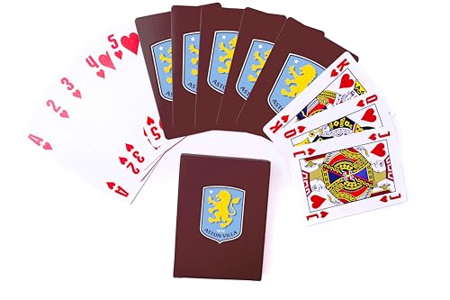 The Gift Scholars Offiziell lizenzierte Aston Villa FC Spielkarten – Standard 52 Karten Deck – Spaß für alle Altersgruppen von Villans UTV von The Gift Scholars