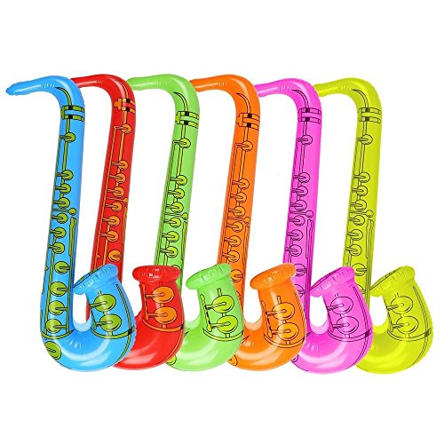Aufblasbare Musikinstrumente Inflatables Gitarre Saxophon Mikrofon Für Partyzubehör Party Favors Ballons Zufällige Farbe (4 Saxophone) von The Glowhouse