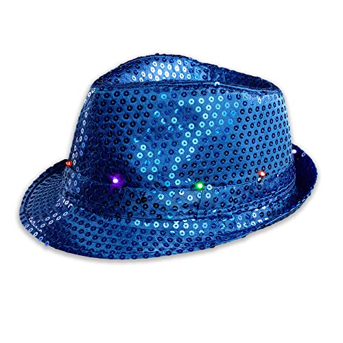 Blinkender LED-Fedora-Hut – The Glowhouse (blau) von The Glowhouse