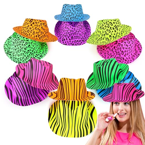 The Glowhouse Gangsterhüte mit Neon-Tierdruck, 12 Stück, für Kinder, Erwachsene, Teenager, Partyhüte The Glowhouse Gangsterhüte mit Neon-Tierdruck, 12 Stück, für Kinder, Erwachsene, Teenager, Partyhüte von The Glowhouse