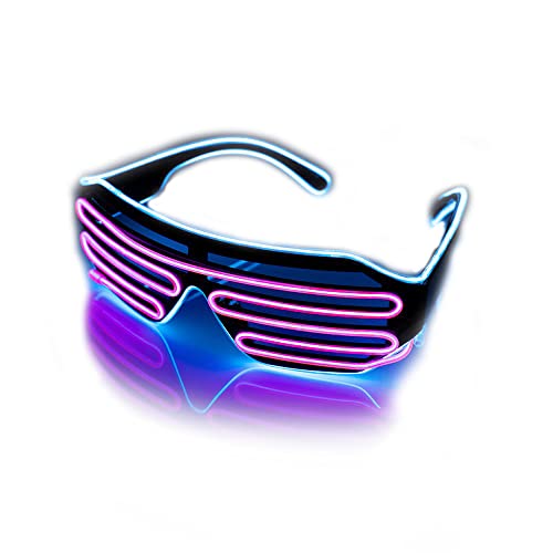 The Glowhouse - Partybrille im Shutter-Stil - mit EL-Kabel - Neonfarben - Blau/Rosa The Glowhouse - Partybrille im Shutter-Stil - mit EL-Kabel - Neonfarben - Blau/Rosa von The Glowhouse