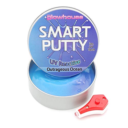 The Glowhouse UV-reaktiver, farbverändernder Smart Slime Putty (Outrageous Ocean) von The Glowhouse