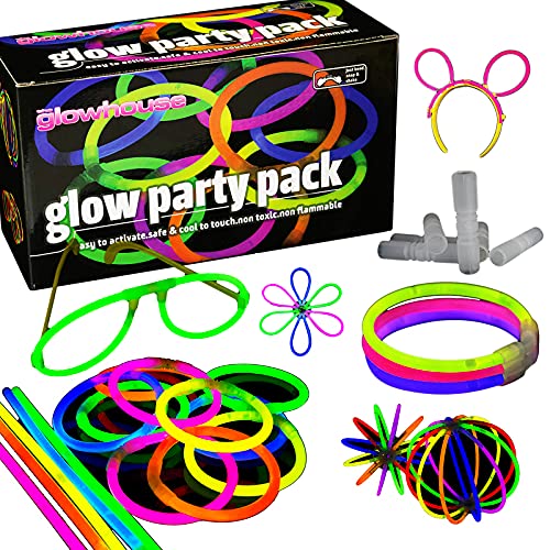 The Glowhouse UK - Premium-Leuchtstäbe - 228-teiliges Partyset mit 100 Leuchtstäben für leuchtende Stäbe, Armbänder, Ketten, Brillen, dreireihige Armbänder, Hasenohren, Bälle, Blumen und viel mehr The Glowhouse UK - Premium-Leuchtstäbe - 228-teiliges Partyset mit 100 Leuchtstäben für leuchtende Stäbe, Armbänder, Ketten, Brillen, dreireihige Armbänder, Hasenohren, Bälle, Blumen und viel mehr von The Glowhouse