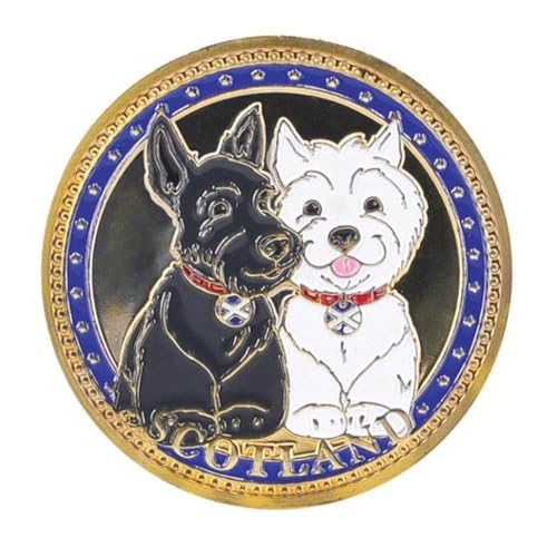 Heather Gift Co. 1603 Schottische Souvenir-Münze mit Hunden/Karte von The Heather Gift Company