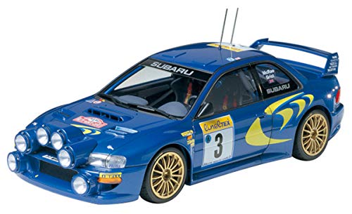 Tamiya 24199 1:24 Subaru Impreza WRC - originalgetreue Nachbildung, Modellbau, Plastik Bausatz, Basteln, Hobby, Kleben, Modellbausatz, Zusammenbauen, unlackiert, Rot von TAMIYA