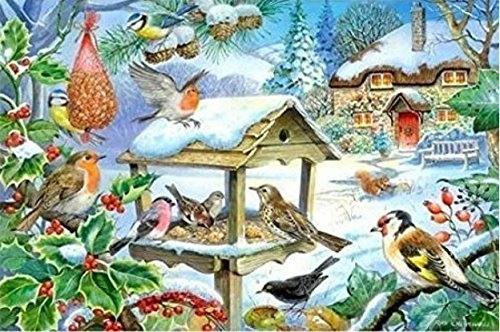 Big 250 Piece Jigsaw Puzzle Feed The Birds - Winter Garden von The House of Puzzles