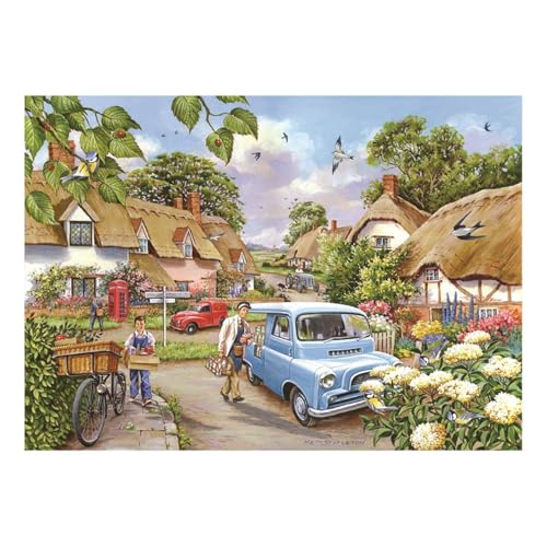 ‚Big 500’ Puzzle - Morgen Fresh - Dorf-Szene (Morning Fresh - Village Scene) von The House of Puzzles