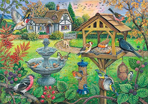 Puzzle 500 Teile - XXL Teile - Bird Table von The House of Puzzles