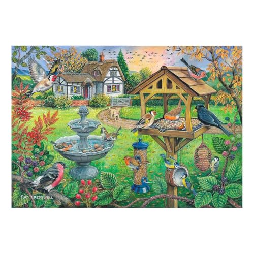 Puzzle 500 Teile - XXL Teile - Bird Table von The House of Puzzles