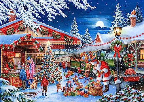 The House of Puzzles - 500-teiliges Puzzle – 2023 Christmas Collectors Edition Nr. 18 – Santa's Express – "New Juli 2023" von The House of Puzzles