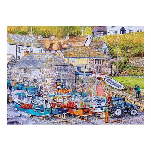 The House of Puzzles Cadgwith Cove Puzzle - Big 500 Piece Jigsaws For Adults, Extra Large Pieces Artist Illustrated, Scenic Landscape, Deluxe Puzzle Gifts The House of Puzzles Cadgwith Cove Puzzle - Big 500 Piece Jigsaws For Adults, Extra Large Pieces Artist Illustrated, Scenic Landscape, Deluxe Puzzle Gifts von The House of Puzzles