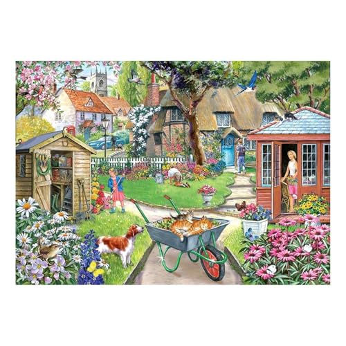 The House of Puzzles Bloomin' Lovely Puzzle – Große 500-teilige Puzzles für Erwachsene, extra große Teile, Künstler illustriert, malerische Landschaft, Deluxe-Puzzle-Geschenke von The House of Puzzles