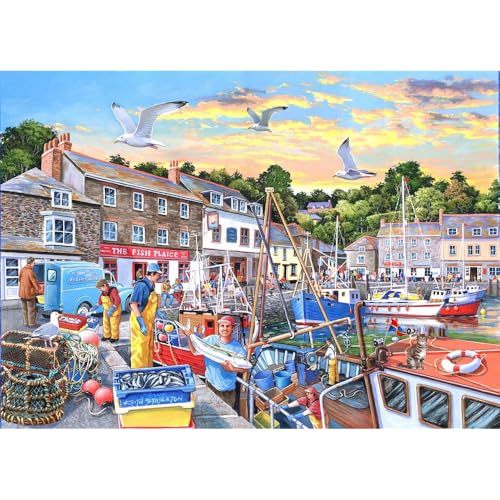 The House of Puzzles - Nr. 26 - Fang des Tages Puzzle - 1000 Teile Puzzles für Erwachsene, Künstler illustriert, malerische Landschaft, Deluxe-Puzzle-Geschenke The House of Puzzles - Nr. 26 - Fang des Tages Puzzle - 1000 Teile Puzzles für Erwachsene, Künstler illustriert, malerische Landschaft, Deluxe-Puzzle-Geschenke von The House of Puzzles