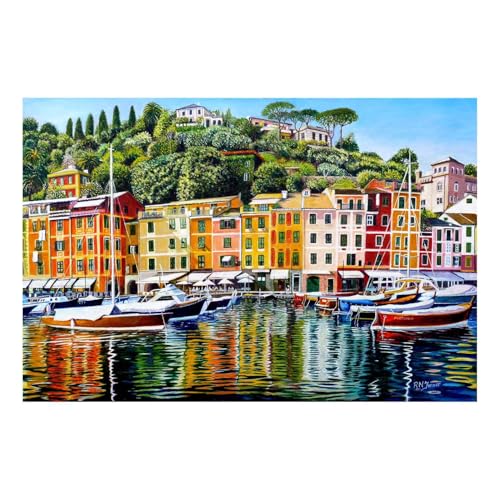 The House of Puzzles Portofino on Reflection Puzzle - 1000 Teile Puzzle für Erwachsene, Künstler illustriert, malerische Landschaft, Deluxe-Puzzle-Geschenke The House of Puzzles Portofino on Reflection Puzzle - 1000 Teile Puzzle für Erwachsene, Künstler illustriert, malerische Landschaft, Deluxe-Puzzle-Geschenke von The House of Puzzles