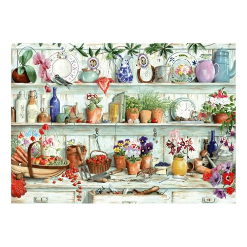 The House of Puzzles Posies & Produce Puzzle – 1000 Teile Puzzles für Erwachsene, Künstler illustriert, malerische Landschaft, Deluxe-Puzzle-Geschenke The House of Puzzles Posies & Produce Puzzle – 1000 Teile Puzzles für Erwachsene, Künstler illustriert, malerische Landschaft, Deluxe-Puzzle-Geschenke von The House of Puzzles