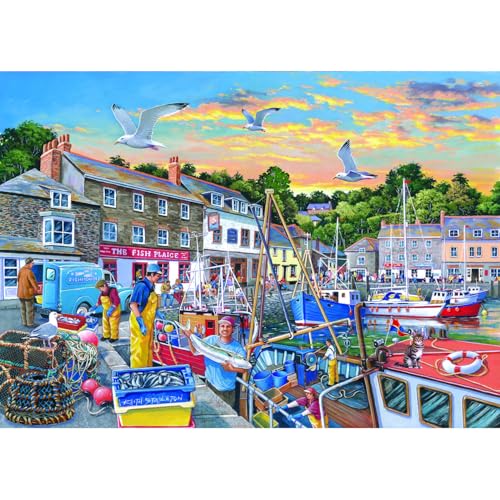 The House of Puzzles Puzzle "Fang des Tages" – große 500-teilige Puzzles für Erwachsene, extra große Teile, Künstler illustriert, malerische Landschaft, Deluxe-Puzzle-Geschenke von The House of Puzzles