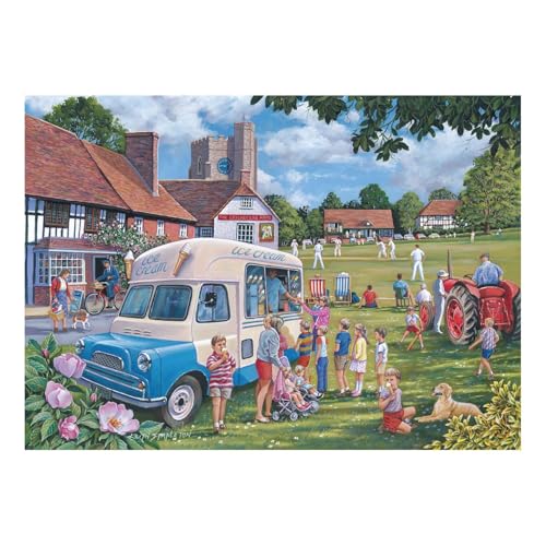 The House of Puzzles Puzzle mit Aufschrift "Stop Me and Buy One", 1000 Teile für Erwachsene, Künstler illustriert, malerische Landschaft, Deluxe-Puzzle-Geschenke von The House of Puzzles