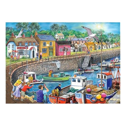 The House of Puzzles - Puzzle mit Möwenansicht – großes 250-teiliges Puzzle für Erwachsene und Kinder, extra große Teile, Künstler illustriert, malerische Landschaft, Deluxe-Puzzle-Geschenke von The House of Puzzles