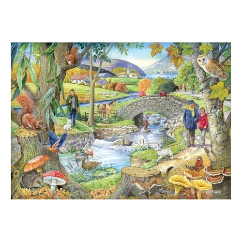 The House of Puzzles Riverside Walk Puzzle – Großes 250-teiliges Puzzle für Erwachsene und Kinder, extra große Teile, Künstler illustriert, malerische Landschaft, Deluxe-Puzzle-Geschenke von The House of Puzzles