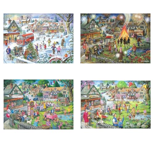 The House of Puzzles Seasons On The Green Puzzle – 500 Teile Puzzles für Erwachsene, Künstler illustriert, malerische Landschaft, Deluxe-Puzzle-Geschenke The House of Puzzles Seasons On The Green Puzzle – 500 Teile Puzzles für Erwachsene, Künstler illustriert, malerische Landschaft, Deluxe-Puzzle-Geschenke von The House of Puzzles