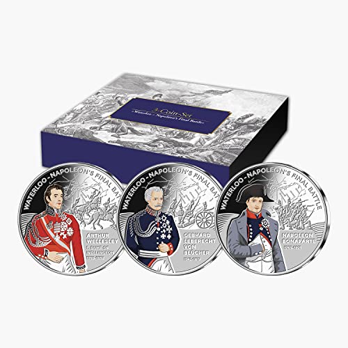 Battle of Waterloo Silbermünzen-Geschenk-Set Napoleon Duke Wellington Blucher Battle of Waterloo Silbermünzen-Geschenk-Set Napoleon Duke Wellington Blucher von The Koin Club