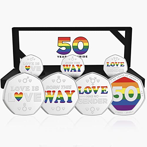 Pride 50 Anniversary Boxset 3 Regenbogen versilberte Münzen limitierte Auflage LGBTQ+ Pride 50 Anniversary Boxset 3 Regenbogen versilberte Münzen limitierte Auflage LGBTQ+ von The Koin Club