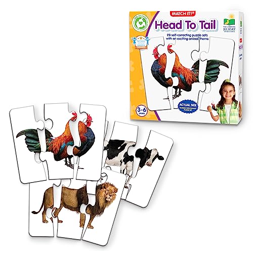 The Learning Journey Match It – Head to Tail Puzzle-Spiel für Kinder – hilft bei interaktiver Kindesentwicklung, Problemlösung und sozialen Fähigkeiten – 20 selbstkorrigierende Puzzle-Sets – ab 3 von The Learning Journey