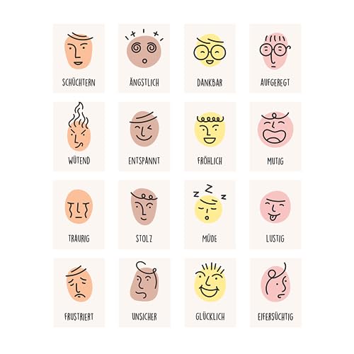The Life Barn Gefühlskarten für Kinder Lernen Emotionen zu benennen und Gefühle verstehen für Kindergarten, Schule | 16 Motive | Wie fühle ich Mich gerade The Life Barn Gefühlskarten für Kinder Lernen Emotionen zu benennen und Gefühle verstehen für Kindergarten, Schule | 16 Motive | Wie fühle ich Mich gerade von The Life Barn