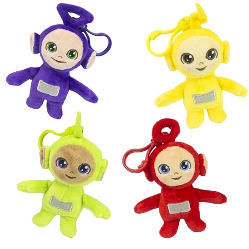 The Loyal Subjects Teletubbies 4er-Pack mit Tinky Winky, Dipsy, Po, Laa Laa Laa 10,2 cm Plüsch-Clip-Ons von The Loyal Subjects