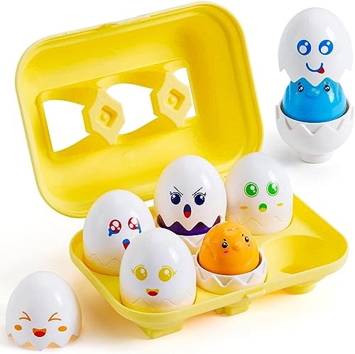 The Magic Toy Shop Passende Eier Farb- und Formsortierer für Kinder, Kleinkinder, pädagogisches sensorisches Baby-Spielzeug, Eierpuzzle für 12+ Monate, Ostergeschenk von The Magic Toy Shop