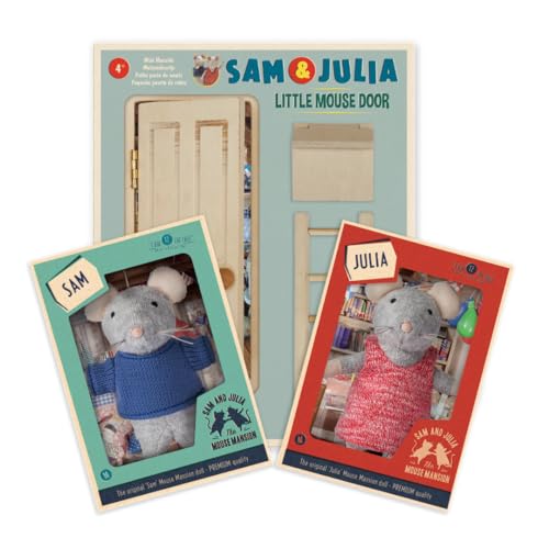 Sam & Julia - Paket: Der Eingang zum Mäusehaus mit Sam und Julia – enthält: 1 Bastelset und 2 Kuscheltiere 12cm – für Kinder jeden Alters von The Mouse Mansion