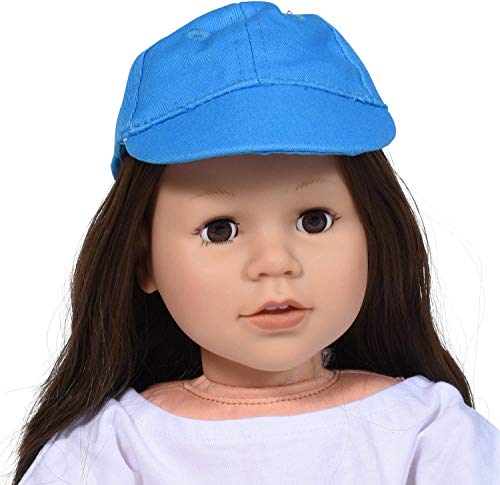 The New York Doll Collection - Blaue Sonne schützt Sporthut | Puppenkleidung Tennis Cap | Mütze passt 18 Zoll/46 cm Mädchen Puppe von The New York Doll Collection