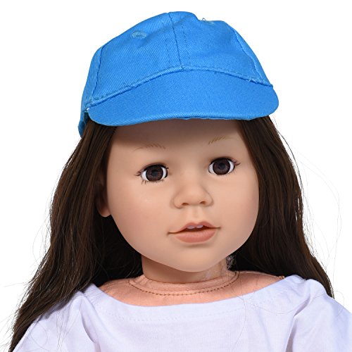 The New York Doll Collection - Blaue Sonne schützt Sporthut | Puppenkleidung Tennis Cap | Mütze passt 18 Zoll/46 cm Mädchen Puppe von The New York Doll Collection