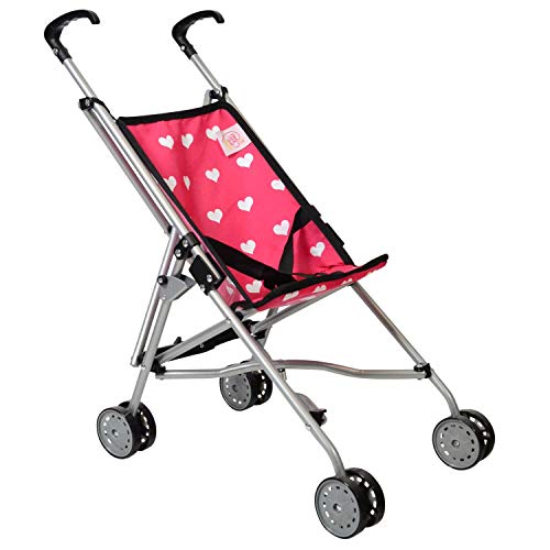The New York Doll Collection Herzen Buggy für Kinder - Rosa Super nett Puppenwagen für Mädchen und Jungen - Falten zur Aufbewahrung - Passend für 18 Zoll/46 cm The New York Doll Collection Herzen Buggy für Kinder - Rosa Super nett Puppenwagen für Mädchen und Jungen - Falten zur Aufbewahrung - Passend für 18 Zoll/46 cm von The New York Doll Collection