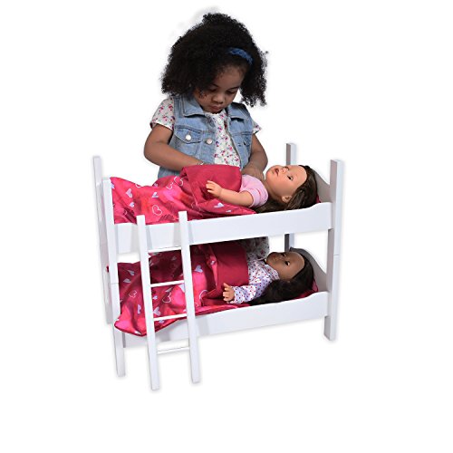 The New York Doll Collection Hochwertiges Zwillingspuppe Etagenbett aus Holz - Passt 18 Zoll/46cm Puppen, Trennbar Puppenbett Holz, Puppenwiege The New York Doll Collection Hochwertiges Zwillingspuppe Etagenbett aus Holz - Passt 18 Zoll/46cm Puppen, Trennbar Puppenbett Holz, Puppenwiege von The New York Doll Collection
